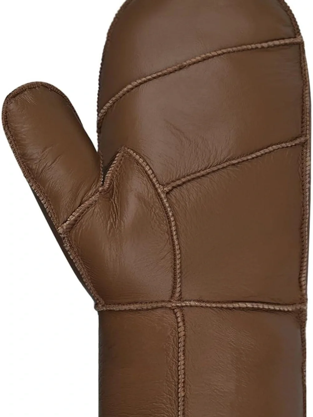 Women’s Brown Leather Shearling Mittens